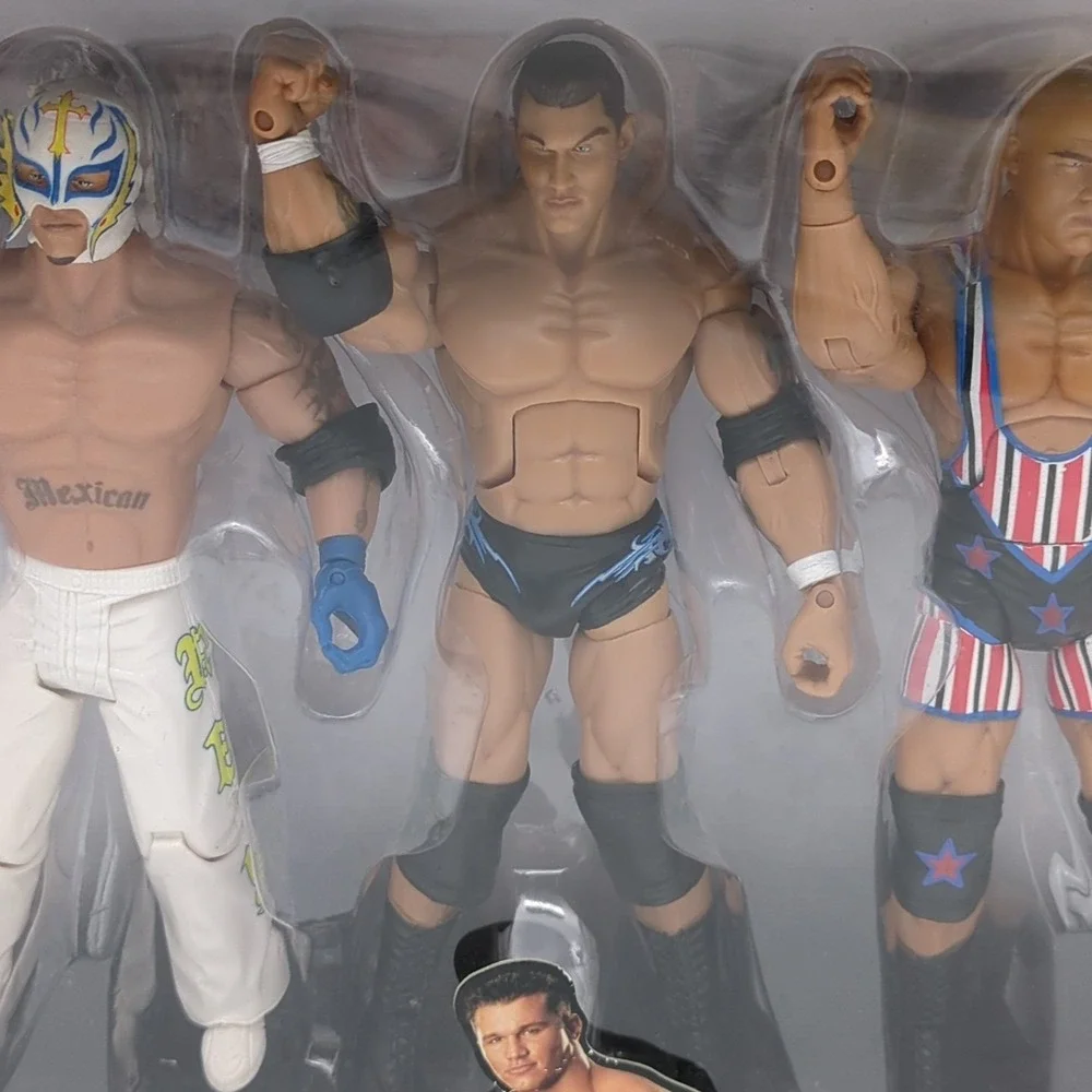 WWE Rey Mysterio Randy Orton Kurt Angle 3 Pack ERROR Deluxe Aggression Jakks